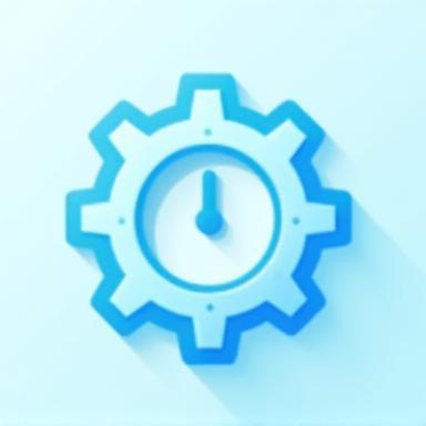 Icono de reloj y engranaje, representando agilidad y eficiencia